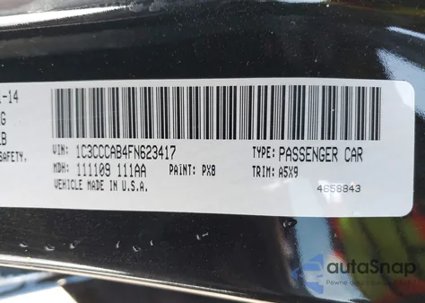 2015 Chrysler 200 Limited from USA, damaged, VIN 1C3CCCAB4FN623417